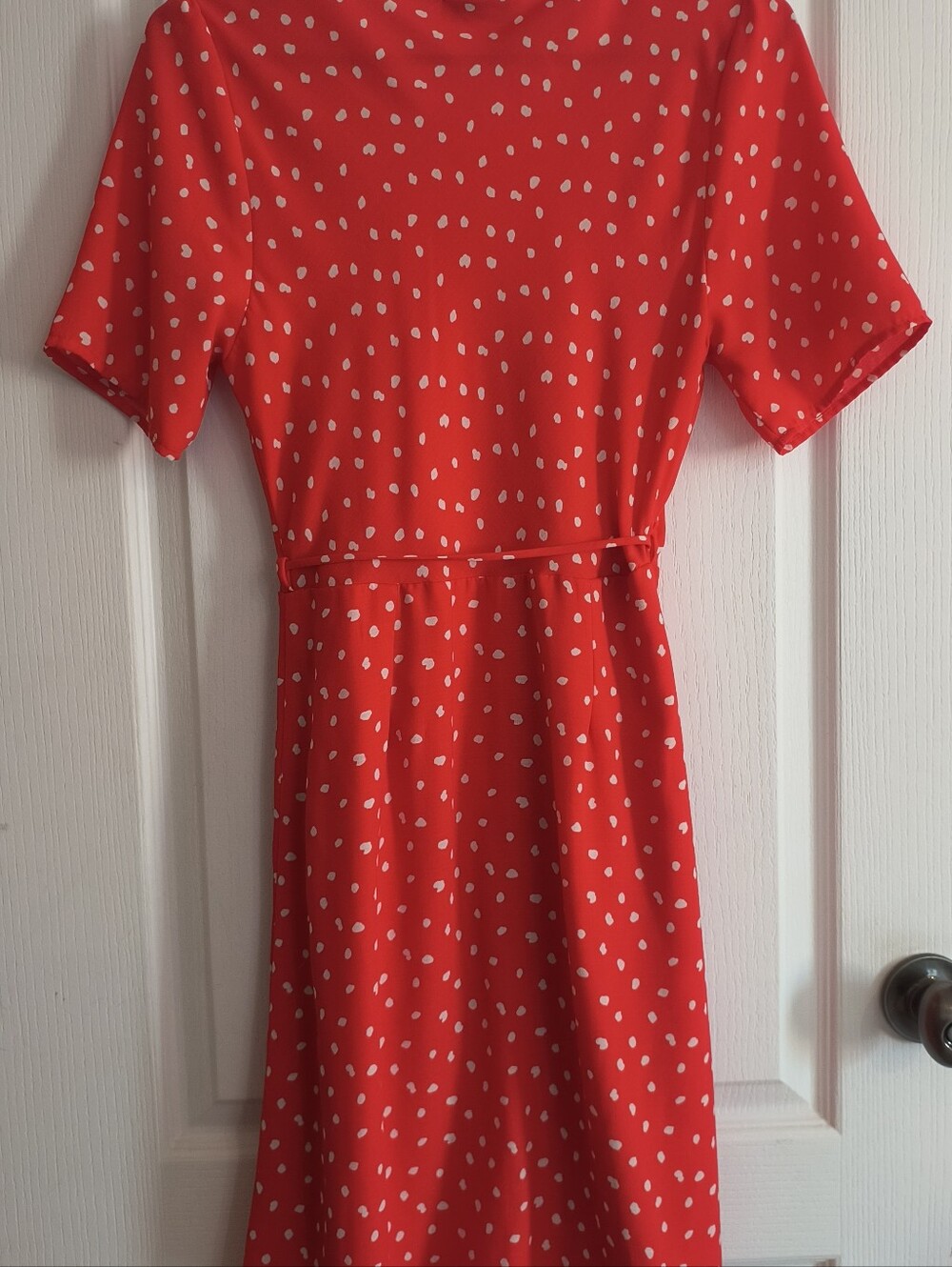 GILLI Red Polka Dot Wrap Dress Size S